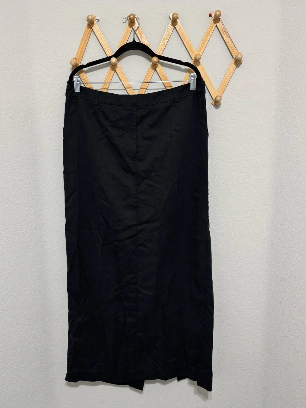 Reformation Cairo Mid Rise Maxi Black Tencel Skirt Size 12